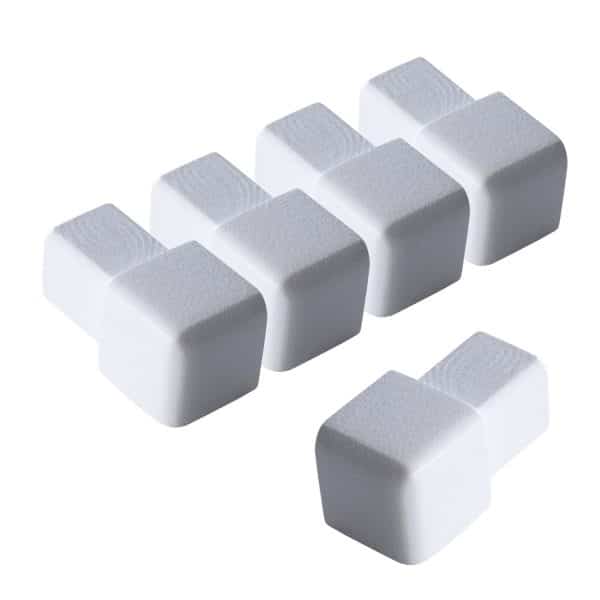 Dalsys Endstück Quadratprofil 5x 8mm Alu Eloxiert Weiß Eckstücke