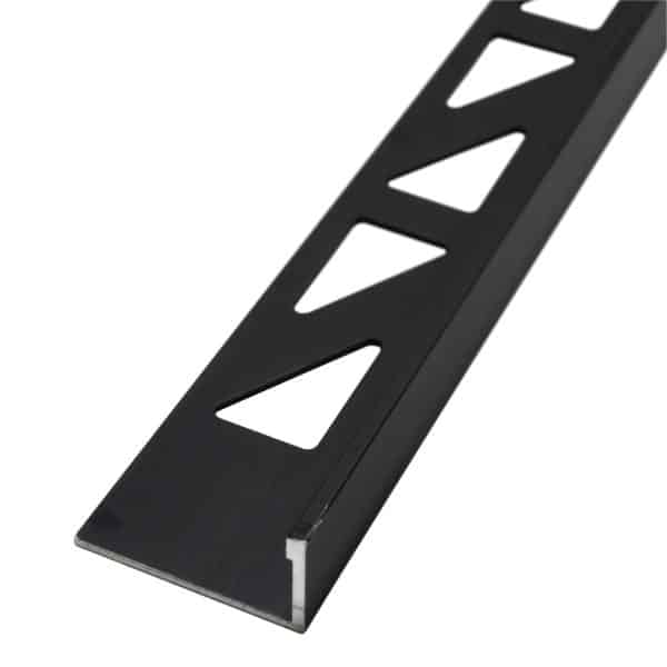 Dalsys Fliesenschiene Aluminium 2m x 8mm Winkelprofil Schwarz