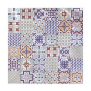 Dalsys Selbstklebende Fliesen 1m² 11 Stück Bunte Ornamente Faro
