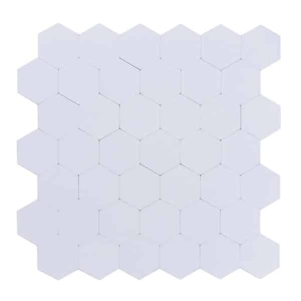 Dalsys Selbstklebende Fliesen 1m² 11 Stück PVC Wabenmuster Weiß