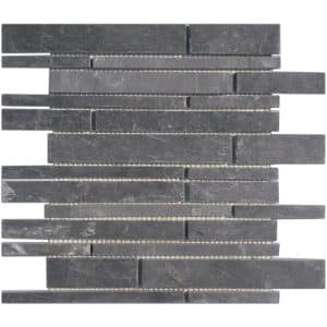 Mosaikmatte Black Slate Bricks 30 cm x 30 cm