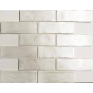 Mosaikmatte Cadiz Brick Keramik Weiß 30 cm x 30 cm